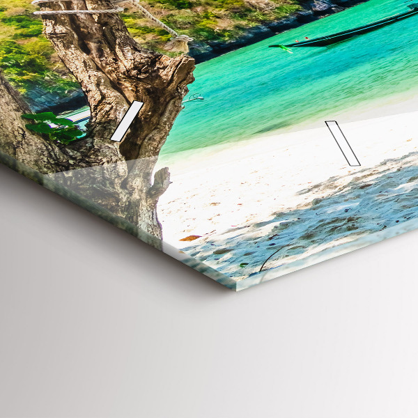 Ceas orizontale de perete din sticlă Insula însorită a Thailandei