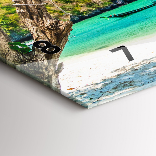 Ceas orizontale de perete din sticlă Insula însorită a Thailandei