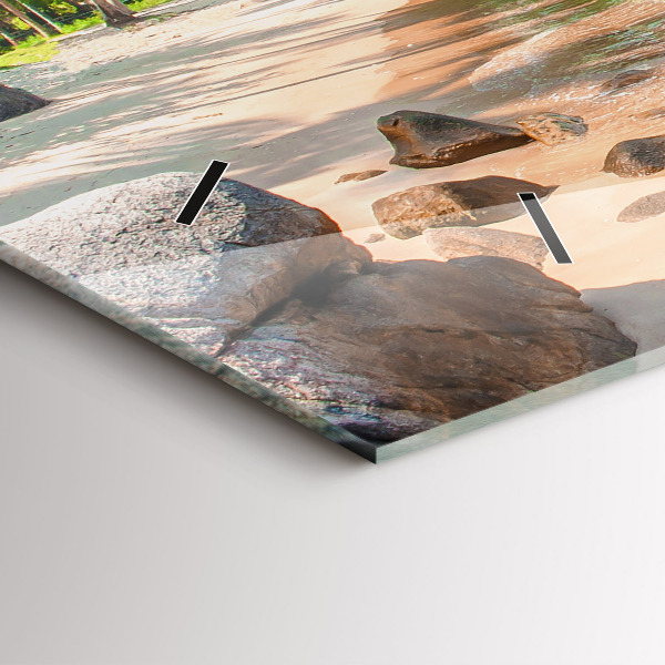 Ceas orizontale de perete din sticlă Plaja frumoasa din Thailanda