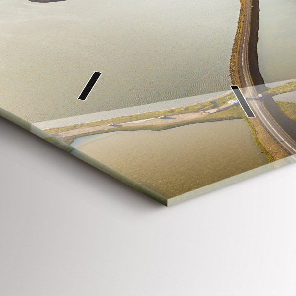 Ceas orizontale de perete din sticlă Drum în Islanda