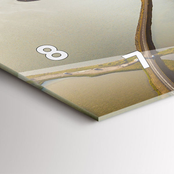 Ceas orizontale de perete din sticlă Drum în Islanda