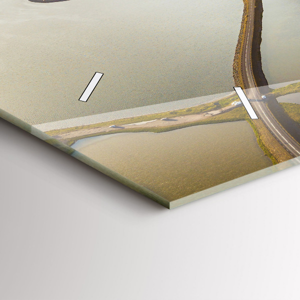 Ceas orizontale de perete din sticlă Drum în Islanda