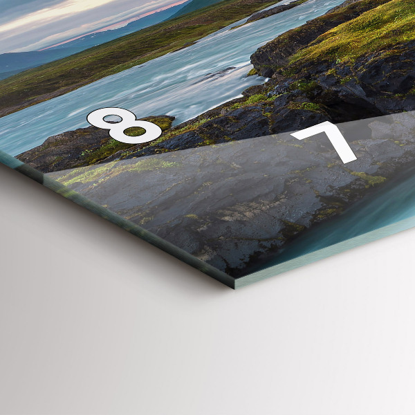 Ceas orizontale de perete din sticlă Peisaj cu o cascadă