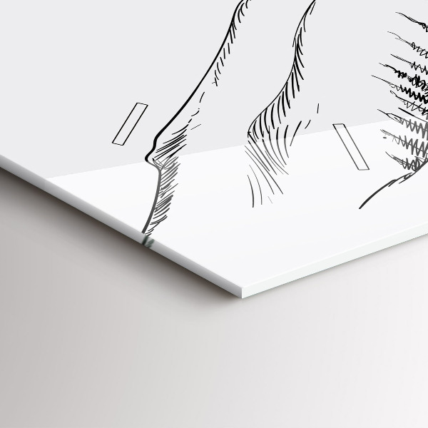 Ceas orizontale de perete din sticlă Munți desenați