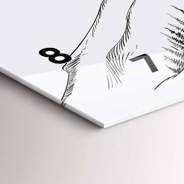 Ceas orizontale de perete din sticlă Munți desenați