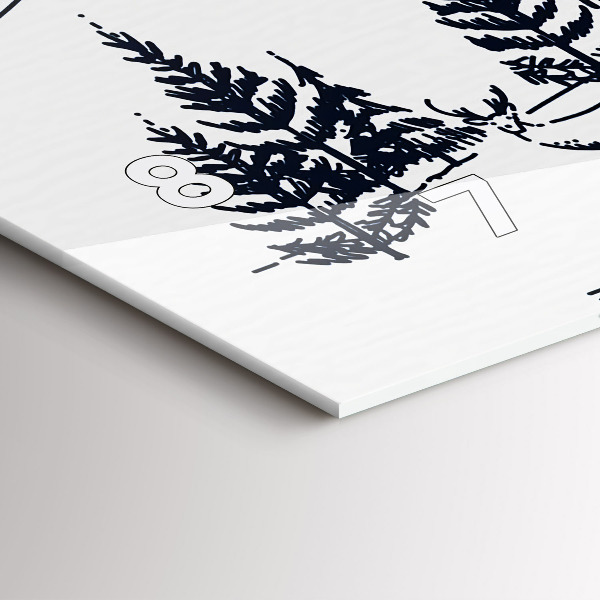 Ceas orizontale de perete din sticlă Oraș de desene animate