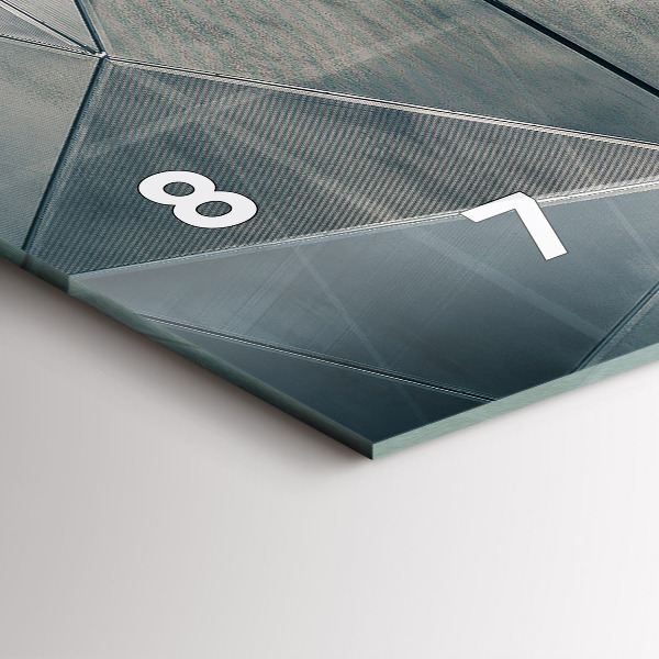 Ceas orizontale de perete din sticlă Triunghiuri abstracte metalice