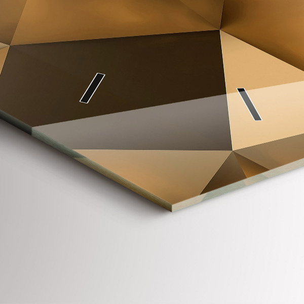 Ceas orizontale de perete din sticlă Textura geometrică