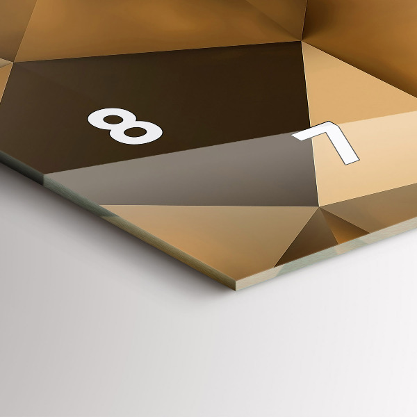 Ceas orizontale de perete din sticlă Textura geometrică