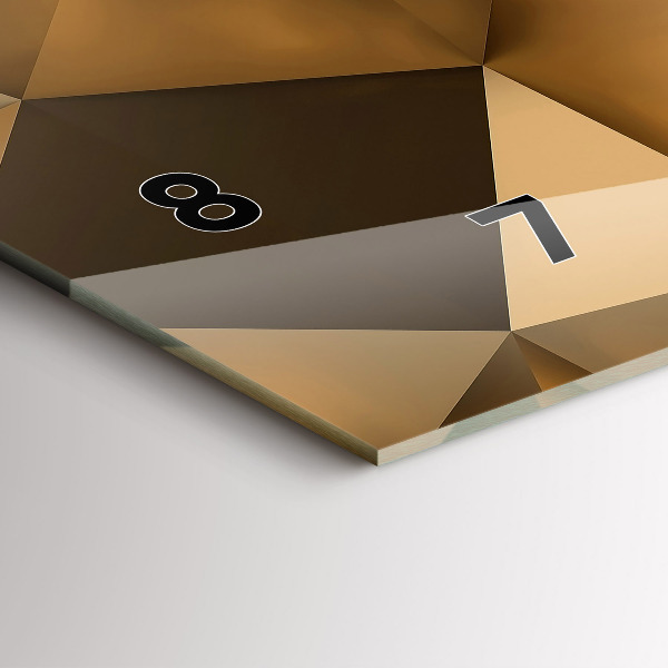 Ceas orizontale de perete din sticlă Textura geometrică