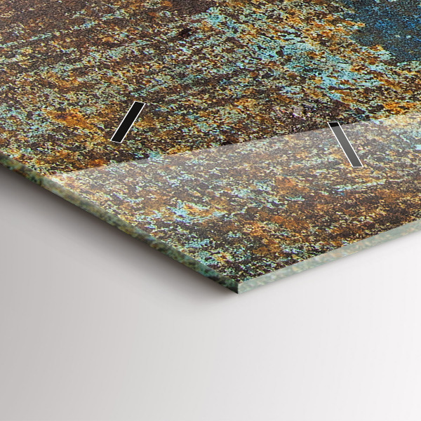 Ceas orizontale de perete din sticlă Textura metalică veche