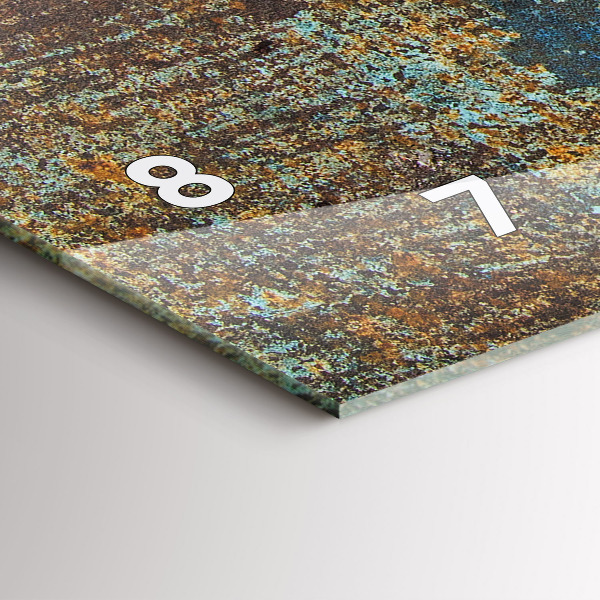 Ceas orizontale de perete din sticlă Textura metalică veche