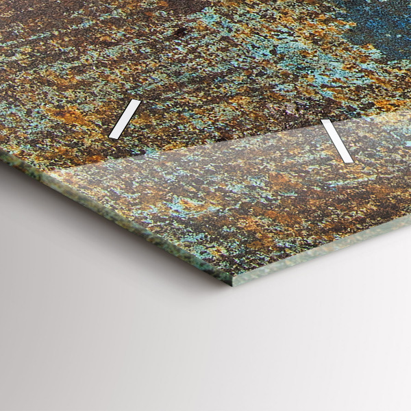 Ceas orizontale de perete din sticlă Textura metalică veche