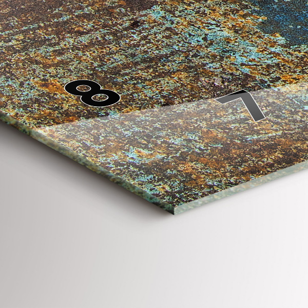 Ceas orizontale de perete din sticlă Textura metalică veche