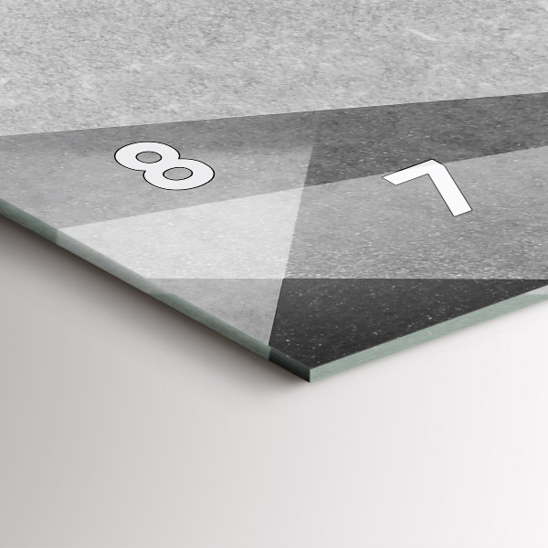 Ceas orizontale de perete din sticlă Abstracție geometrică gri