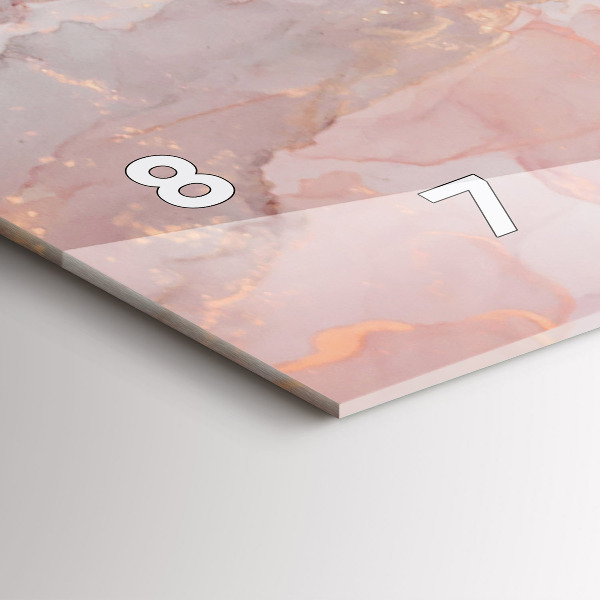 Ceas orizontale de perete din sticlă Textura marmură