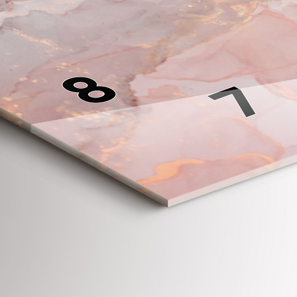 Ceas orizontale de perete din sticlă Textura marmură