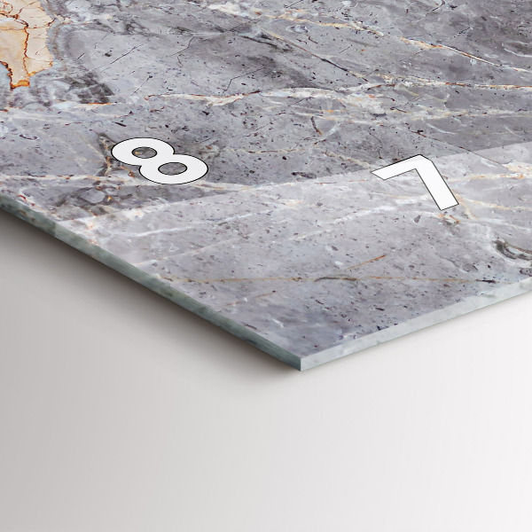 Ceas orizontale de perete din sticlă Piatră de marmură de granit gri