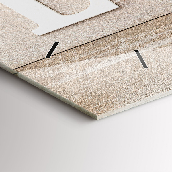 Ceas orizontale de perete din sticlă Inscripție dragoste