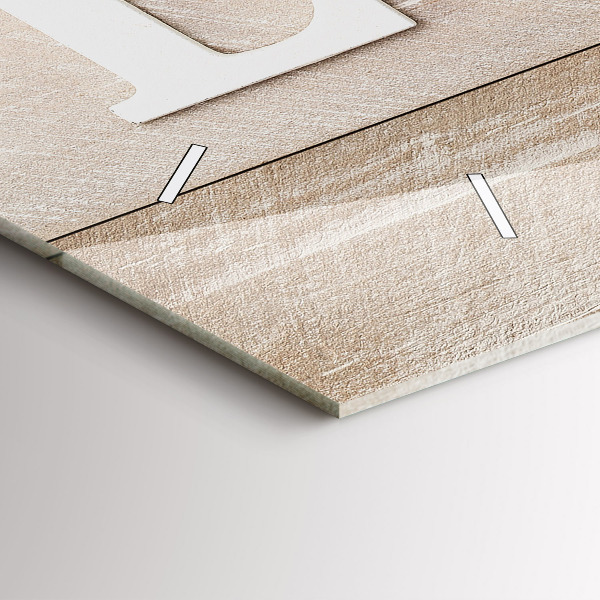 Ceas orizontale de perete din sticlă Inscripție dragoste