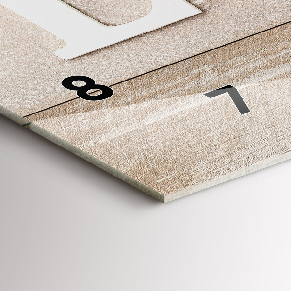 Ceas orizontale de perete din sticlă Inscripție dragoste