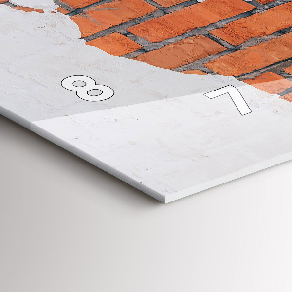 Ceas orizontale de perete din sticlă Harta lumii din cărămidă