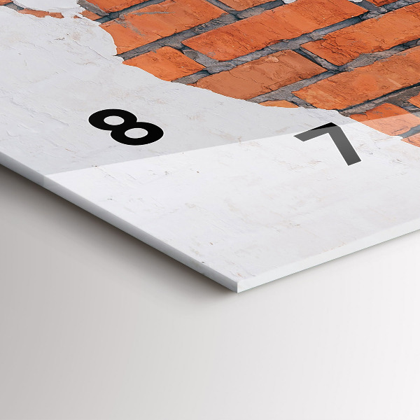 Ceas orizontale de perete din sticlă Harta lumii din cărămidă