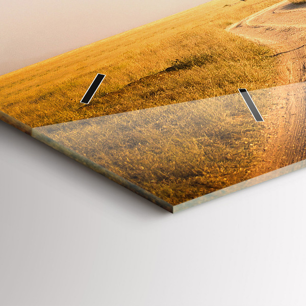 Ceas orizontale de perete din sticlă peisaj african