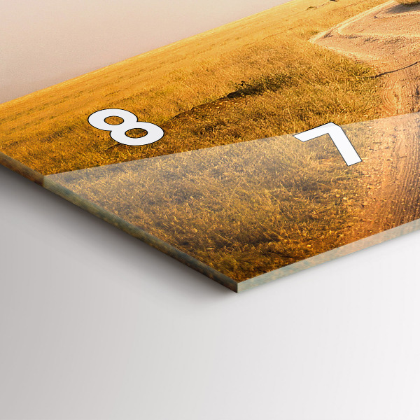 Ceas orizontale de perete din sticlă peisaj african