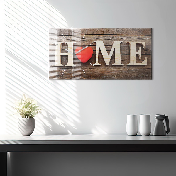 Ceas orizontale de perete din sticlă Inscripția casei