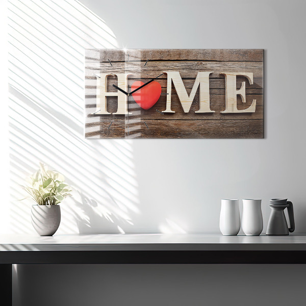 Ceas orizontale de perete din sticlă Inscripția casei