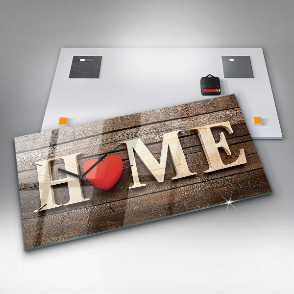 Ceas orizontale de perete din sticlă Inscripția casei