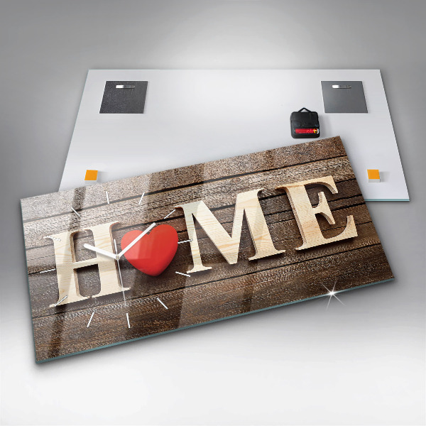 Ceas orizontale de perete din sticlă Inscripția casei