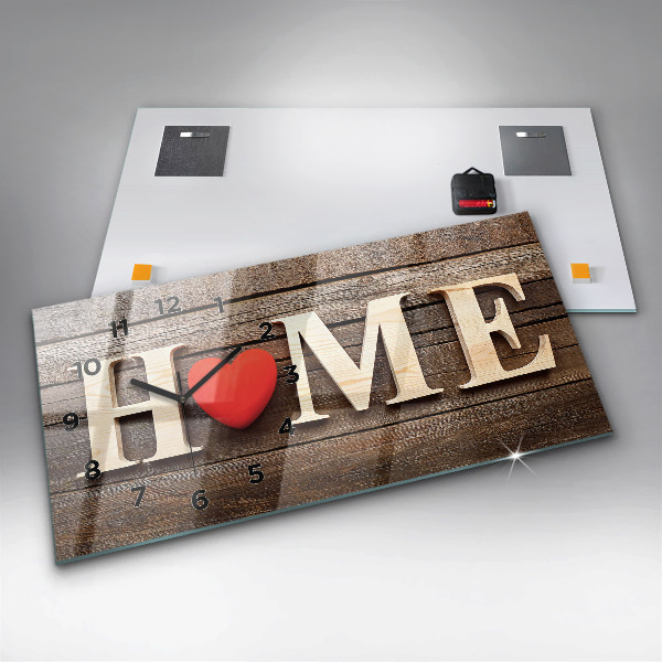 Ceas orizontale de perete din sticlă Inscripția casei