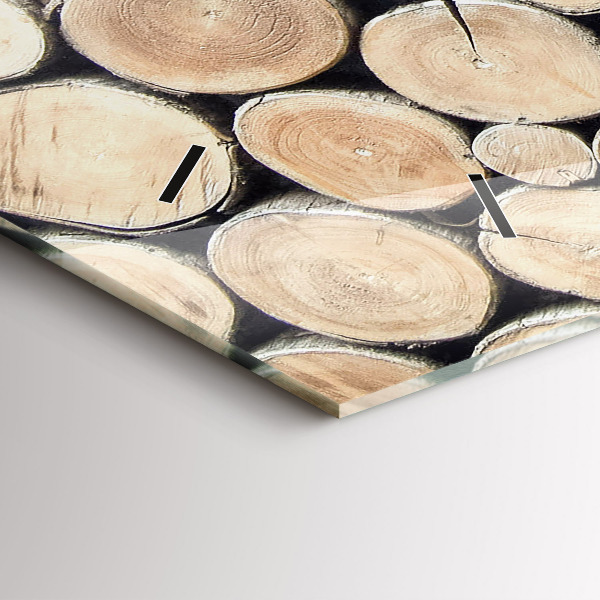 Ceas orizontale de perete din sticlă Tăiați cioturile de copaci