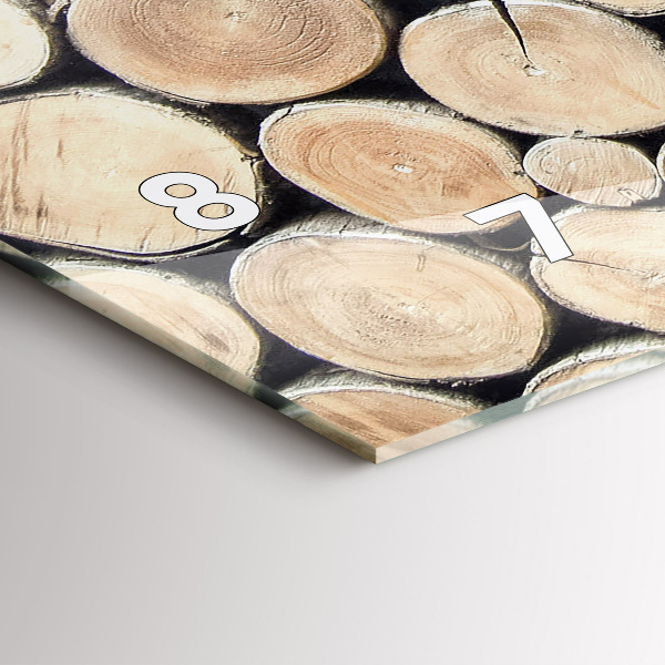 Ceas orizontale de perete din sticlă Tăiați cioturile de copaci