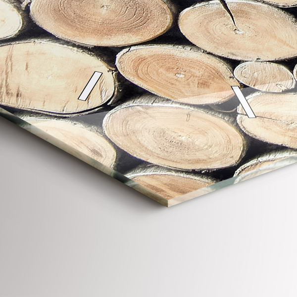 Ceas orizontale de perete din sticlă Tăiați cioturile de copaci