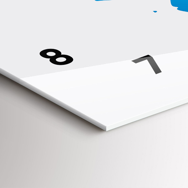 Ceas orizontale de perete din sticlă Harta lumii