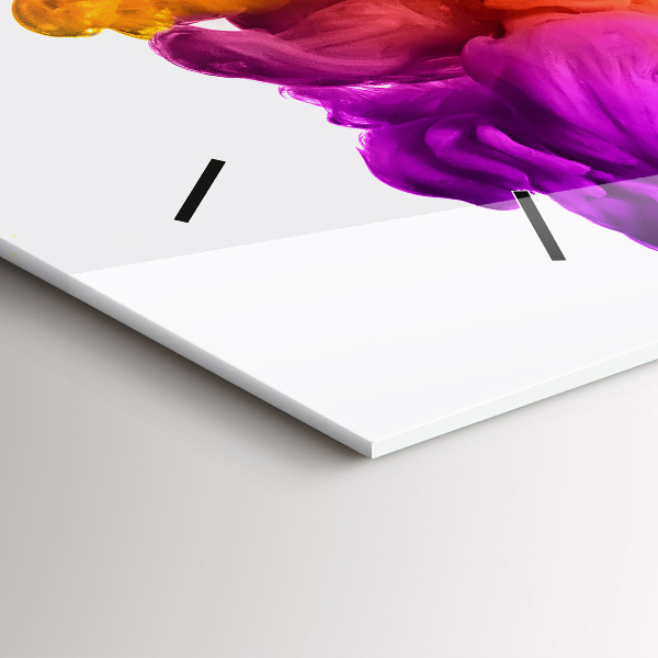 Ceas orizontale de perete din sticlă Un curcubeu de culori