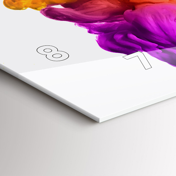 Ceas orizontale de perete din sticlă Un curcubeu de culori