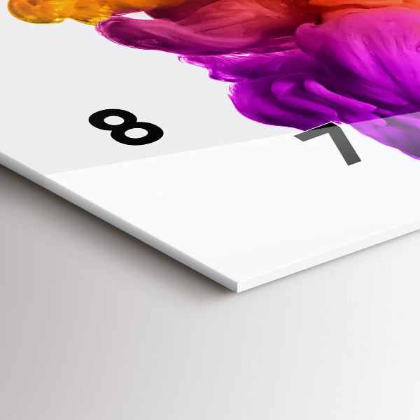 Ceas orizontale de perete din sticlă Un curcubeu de culori