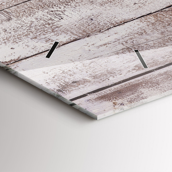 Ceas orizontale de perete din sticlă Scânduri din lemn strălucitor