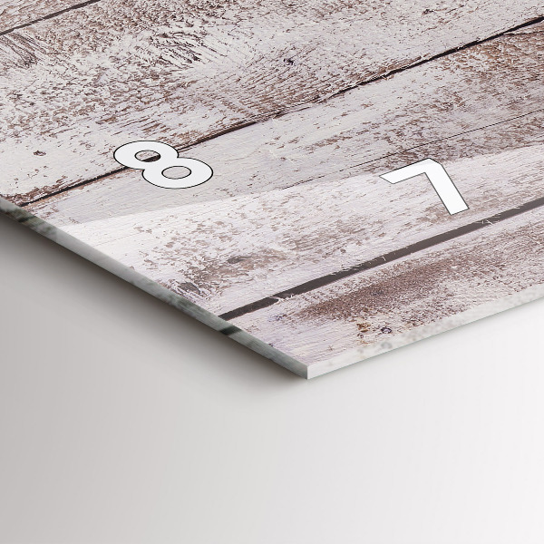 Ceas orizontale de perete din sticlă Scânduri din lemn strălucitor