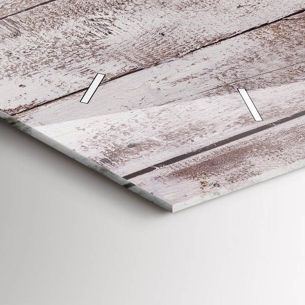 Ceas orizontale de perete din sticlă Scânduri din lemn strălucitor