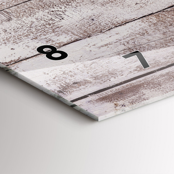 Ceas orizontale de perete din sticlă Scânduri din lemn strălucitor