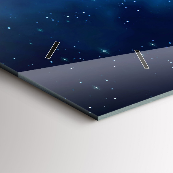 Ceas orizontale de perete din sticlă Stele întunecate ale cerului