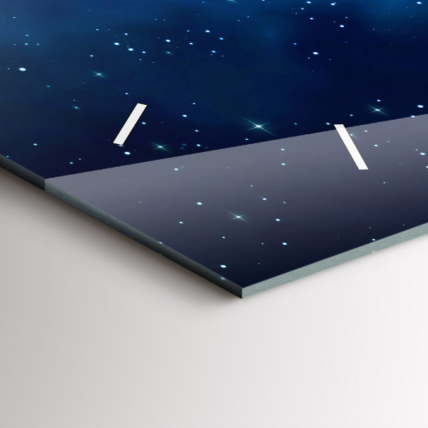 Ceas orizontale de perete din sticlă Stele întunecate ale cerului