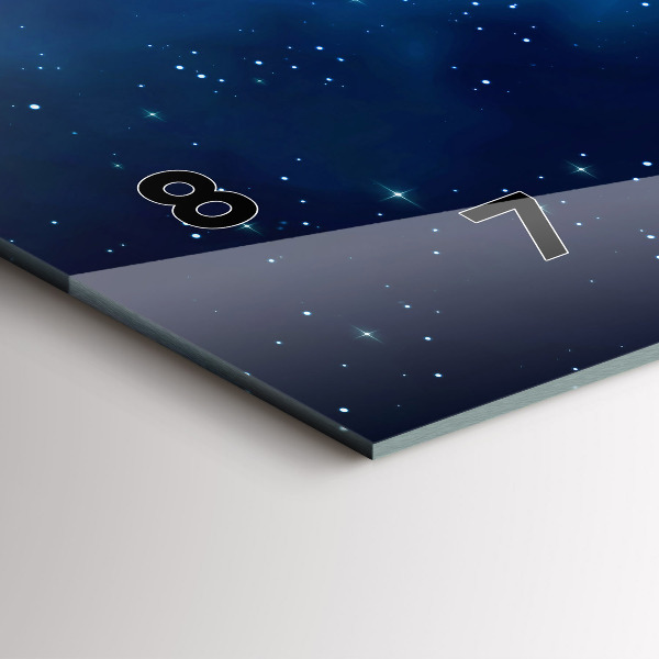 Ceas orizontale de perete din sticlă Stele întunecate ale cerului