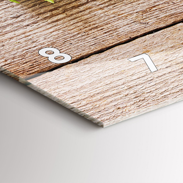 Ceas orizontale de perete din sticlă Flori pe lemn