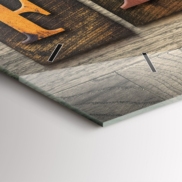 Ceas orizontale de perete din sticlă Inscripția familiei